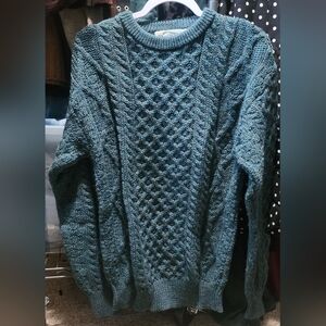 NWT Aran Crafts Emerald Green Wool Sweater Size Small